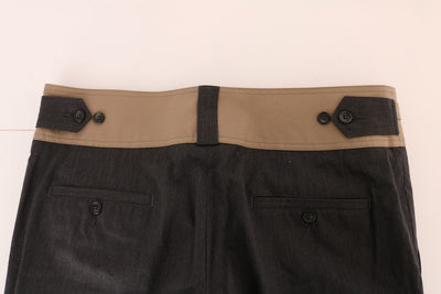 Gray Cotton Chinos Casual Pants