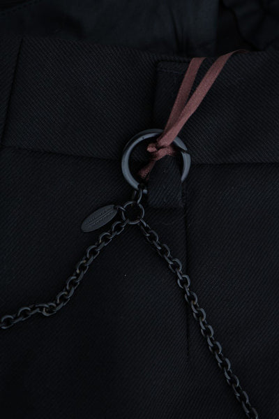 Black Wool Regular Fit Pants