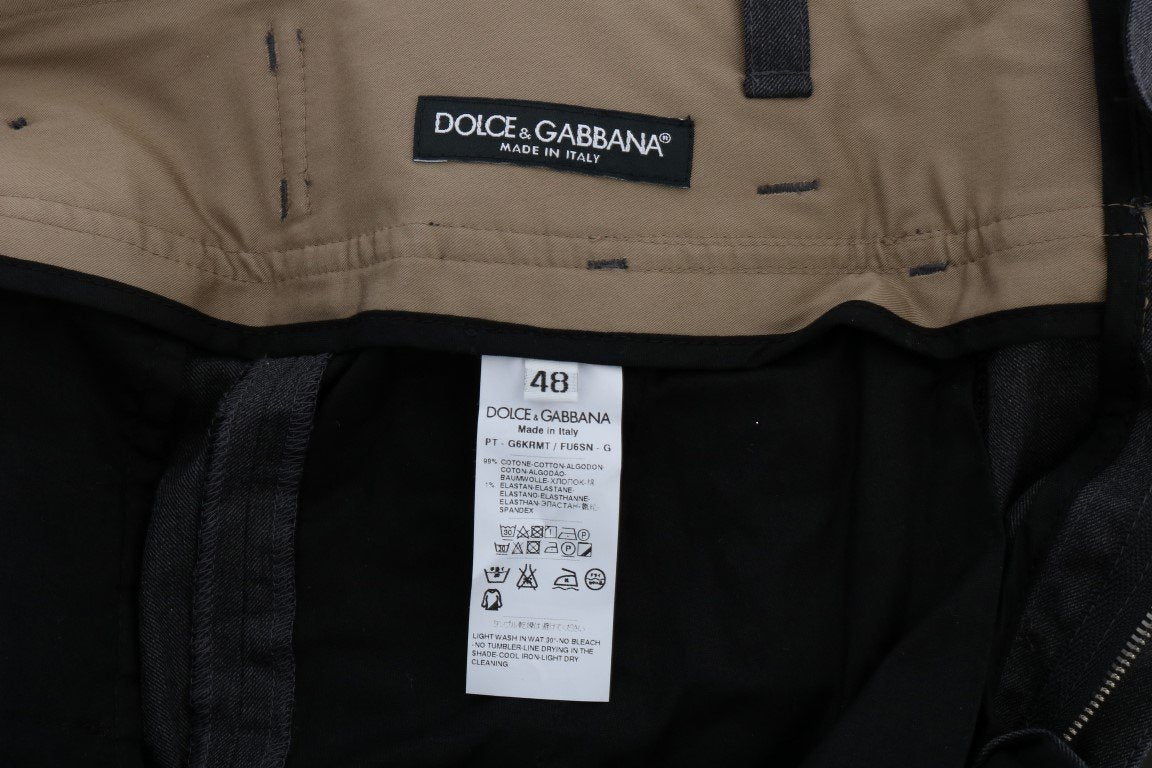 Gray Cotton Chinos Casual Pants