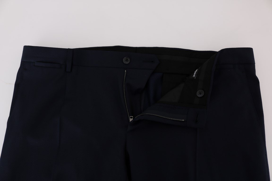 Blue Wool Formal Dress Pants