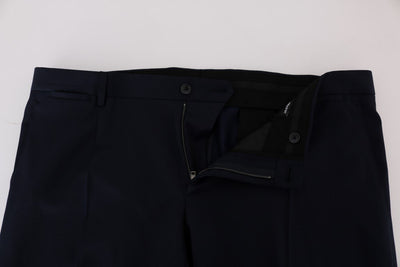 Blue Wool Formal Dress Pants