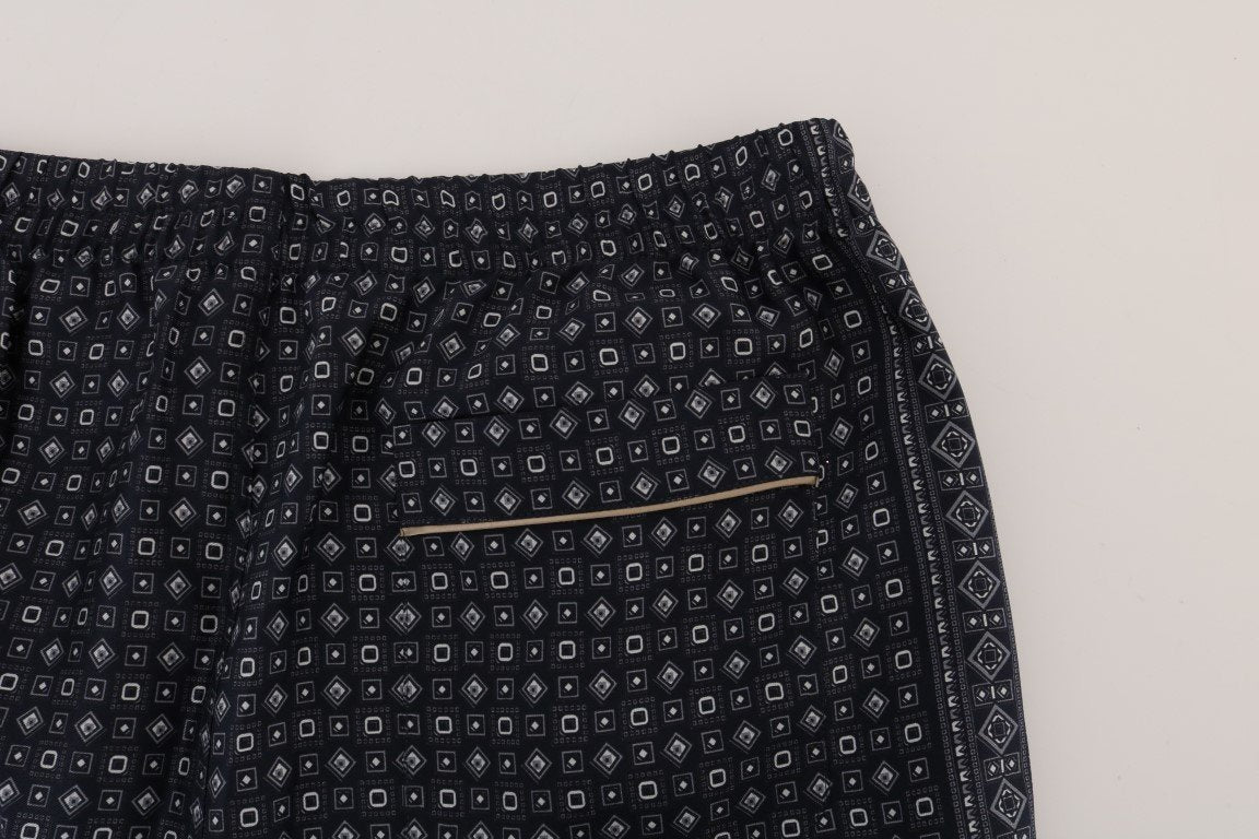 Gray Dragon Print SILK Pajama Pants