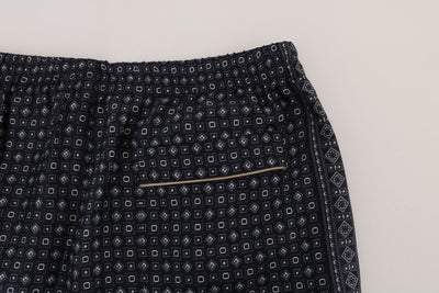 Gray Dragon Print SILK Pajama Pants