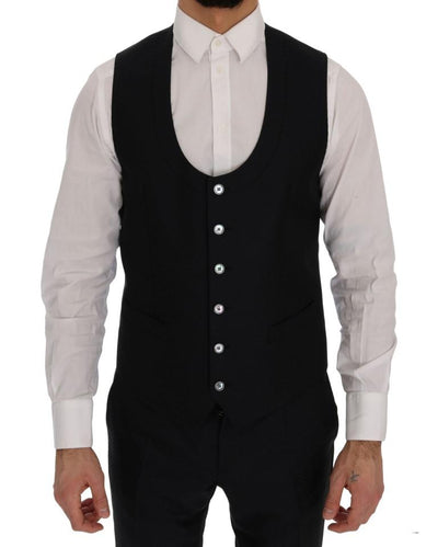 Blue Silk Wool Slim Fit 3 Piece Suit