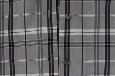 Gray Checkered Slim Fit GOLD Mens Shirt