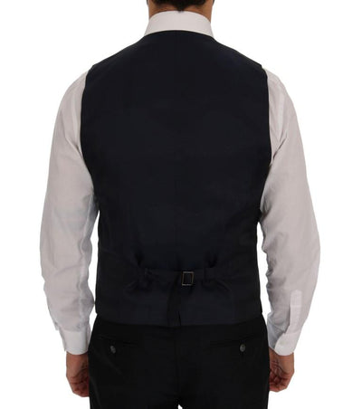 Blue Silk Wool Slim Fit 3 Piece Suit