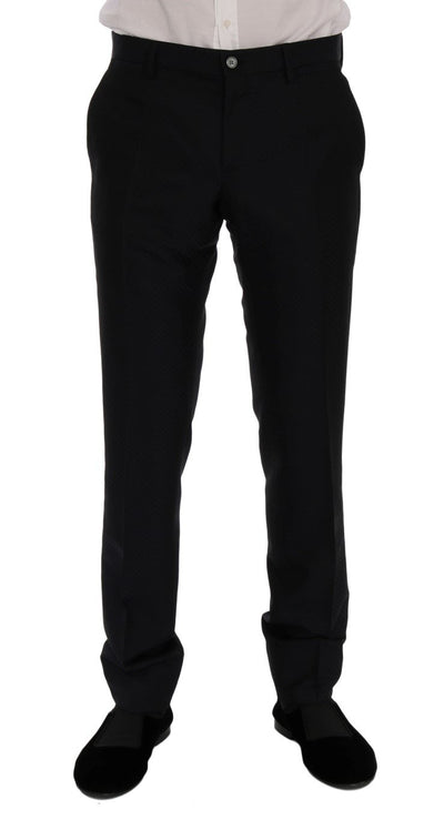 Blue Silk Wool Slim Fit 3 Piece Suit
