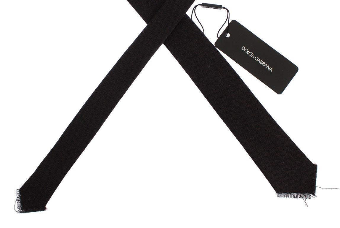 Brown Wool Skinny Neck Tie