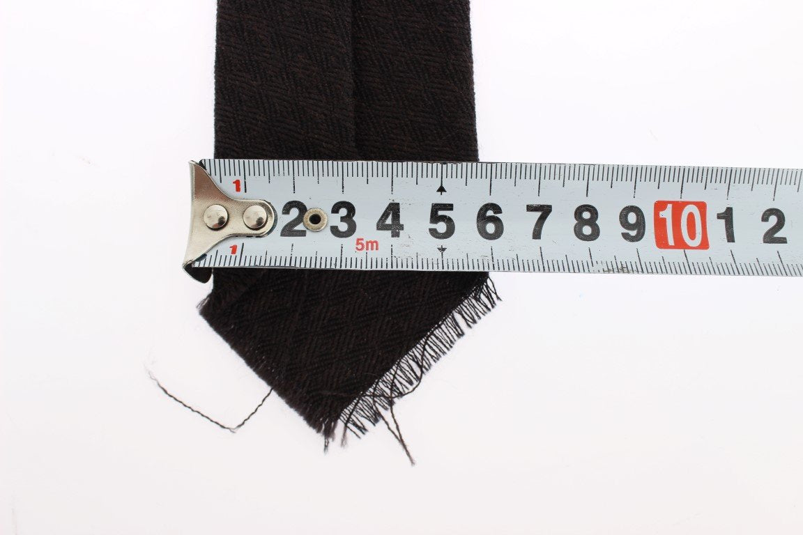 Brown Wool Skinny Neck Tie