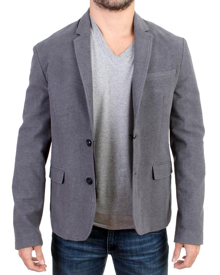 Gray jacket cotton blazer