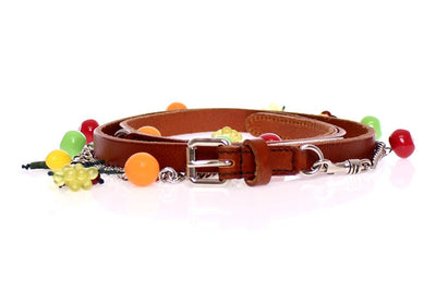 Multicolor Leather Logo Belt