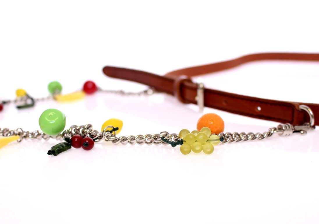 Multicolor Leather Logo Belt