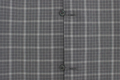 Gray Checkered Slim Fit GOLD Mens Shirt