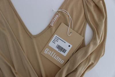 Beige wrap coctail dress