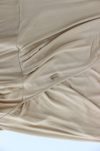 Beige wrap coctail dress