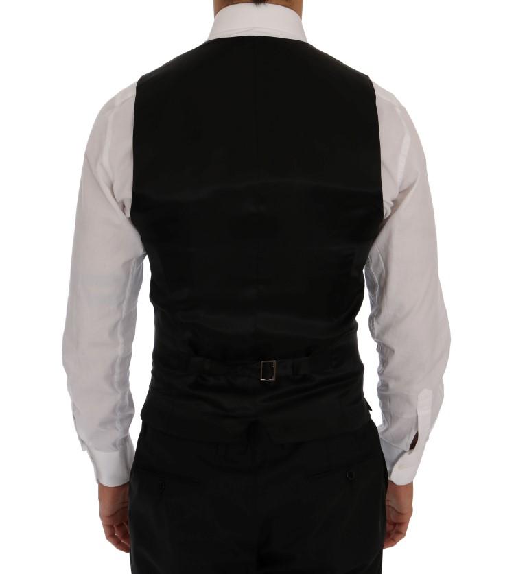Black Wool Stretch Vest