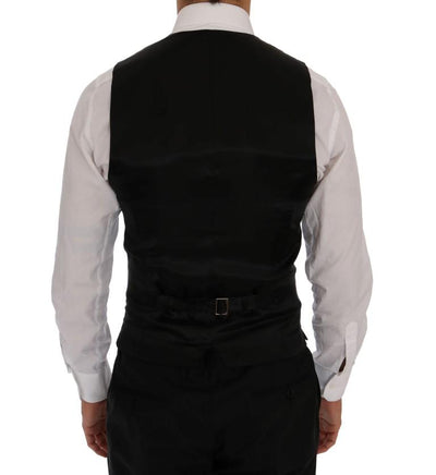 Black Wool Stretch Vest