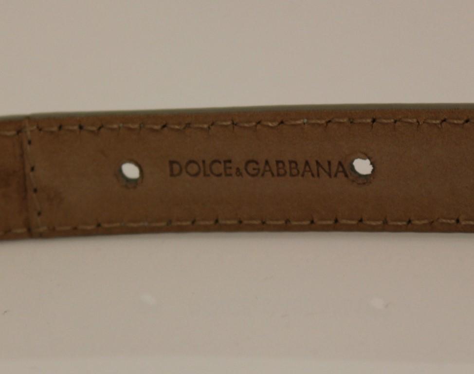 White Leather Logo Belt
