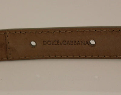 White Leather Logo Belt