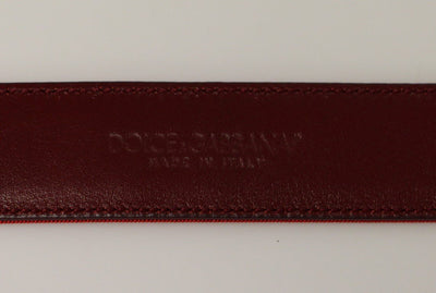 Red Fabric Gold Logo Belt