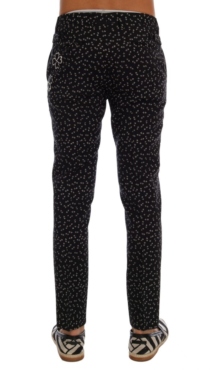 Black Wool SICILIAN WESTERN Print Pants