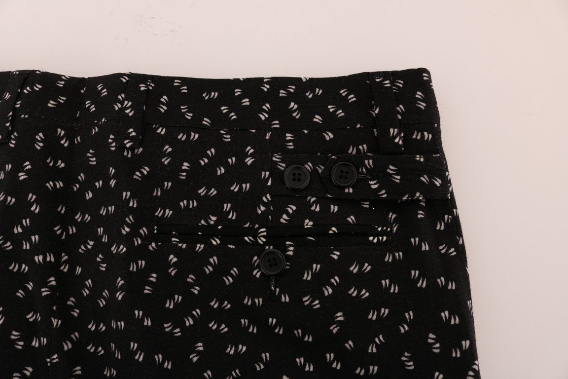 Black Wool SICILIAN WESTERN Print Pants