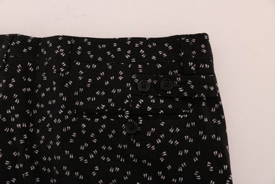 Black Wool SICILIAN WESTERN Print Pants