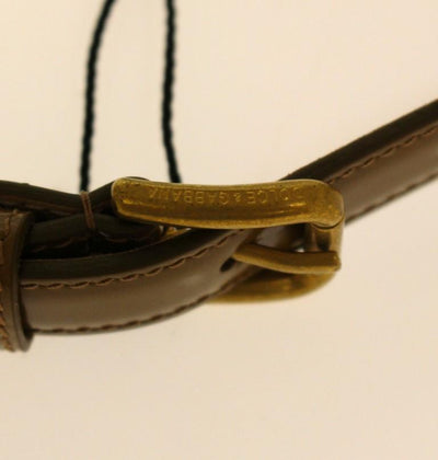 Brown Leather Logo Belt
