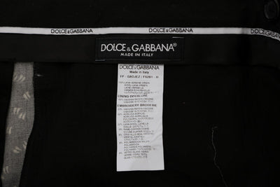 Black Wool SICILIAN WESTERN Print Pants