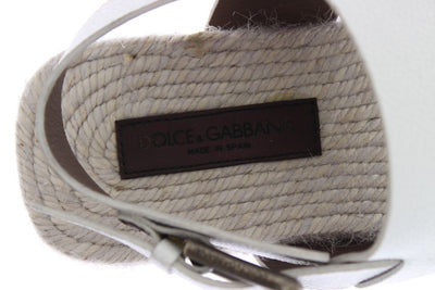 White Leather Strap Slides Sandals