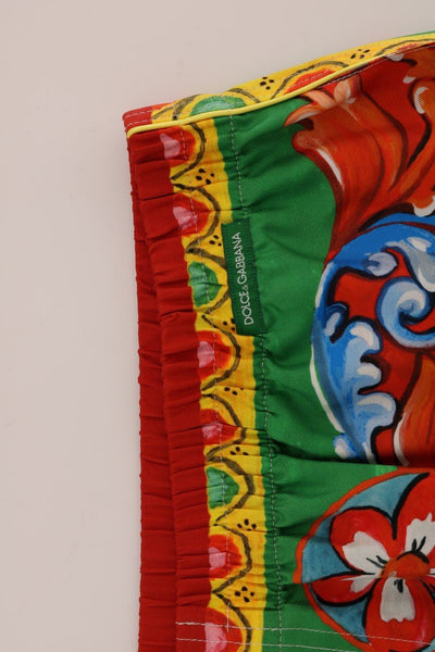 Multicolor Carretto Print SILK Pajama Pants