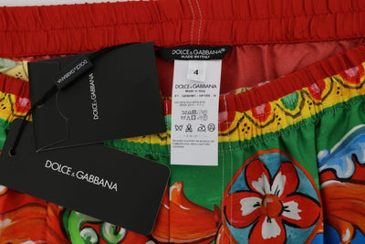 Multicolor Carretto Print SILK Pajama Pants