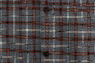 Blue Brown Checkered Slim Fit GOLD Shirt