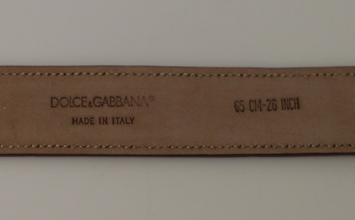 Pink Leather Gold Logo Belt