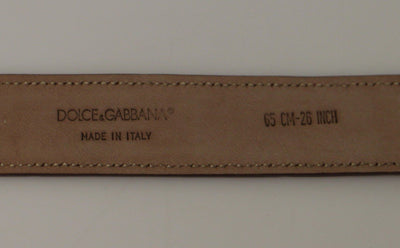 Pink Leather Gold Logo Belt