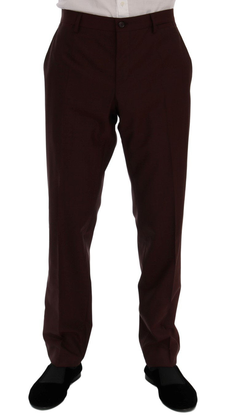 Bordeaux Wool 3 Piece GOLD Floral Suit