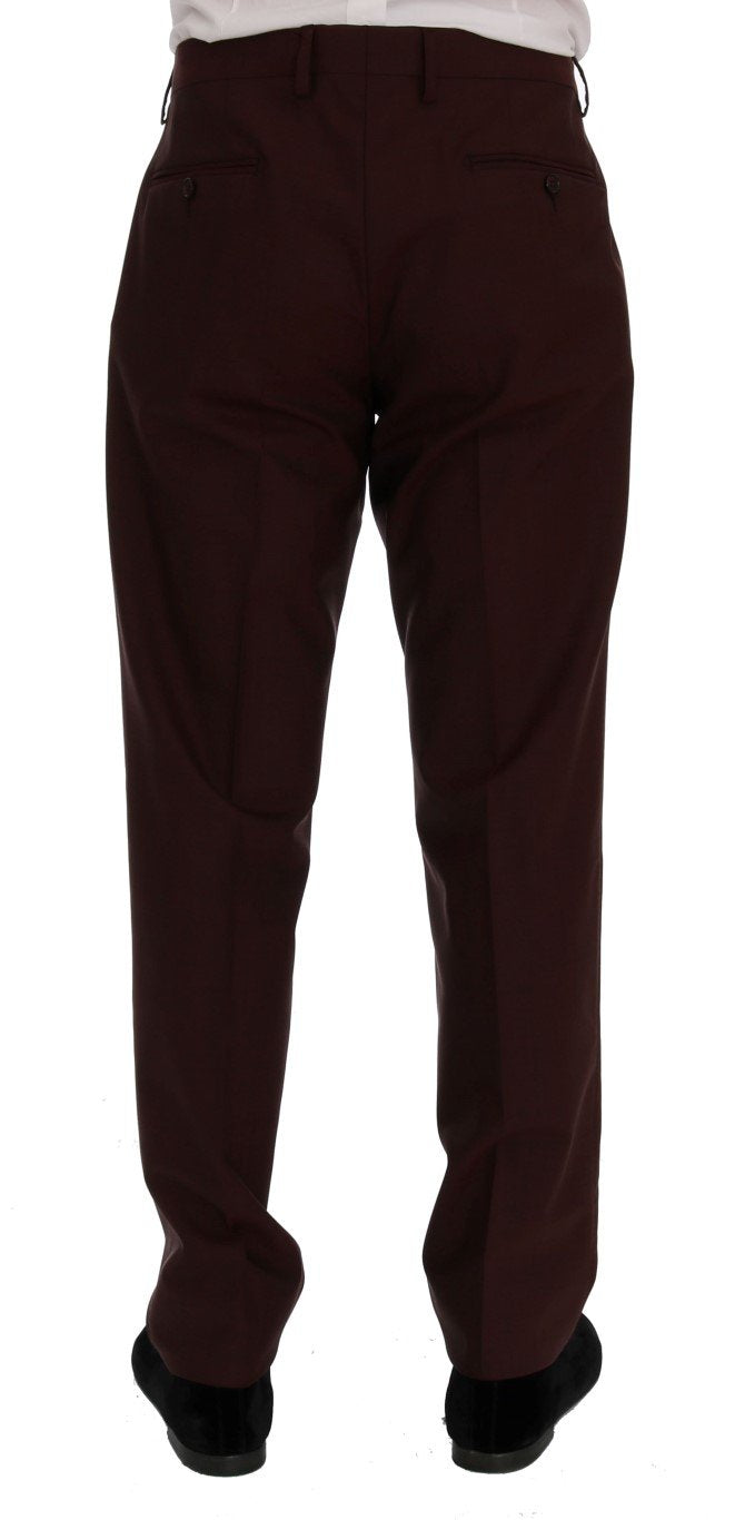Bordeaux Wool 3 Piece GOLD Floral Suit