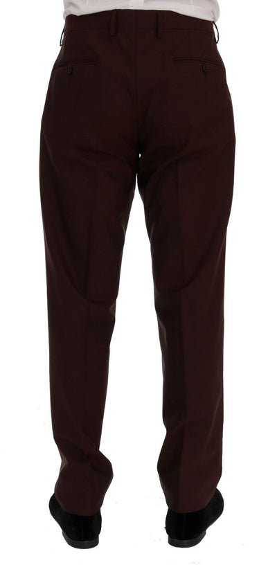 Bordeaux Wool 3 Piece GOLD Floral Suit