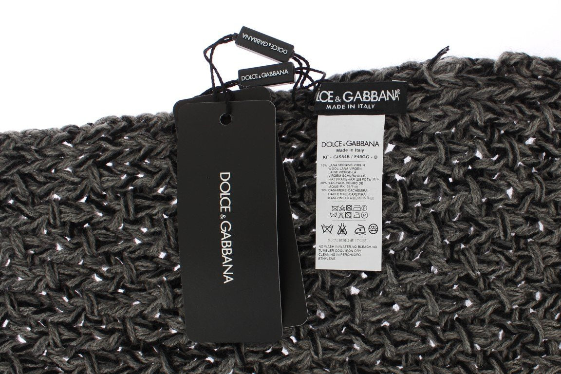 Men's Gray Wool Cashmere  Scarf