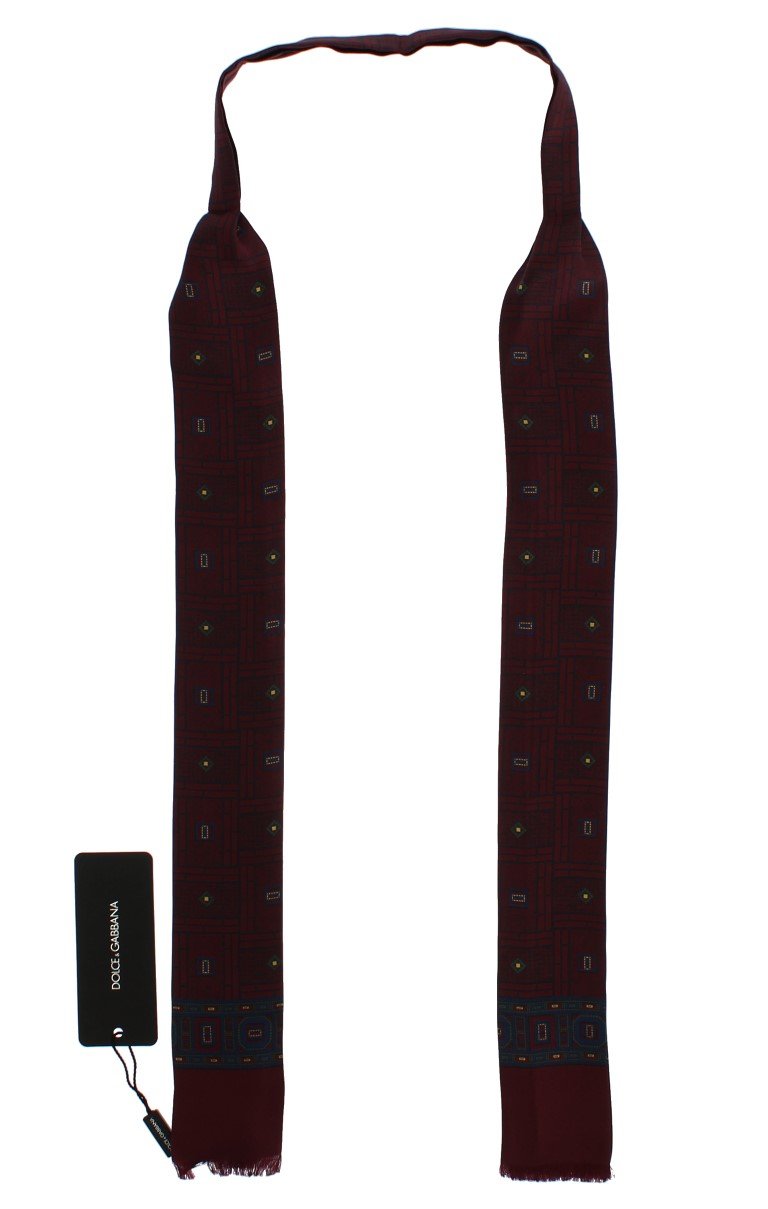 Bordeaux Silk Baroque Scarf Tie