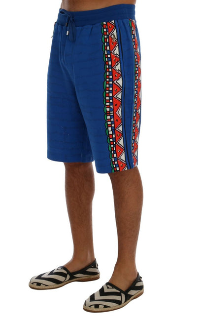 Blue Cotton Above Knees Casual Shorts