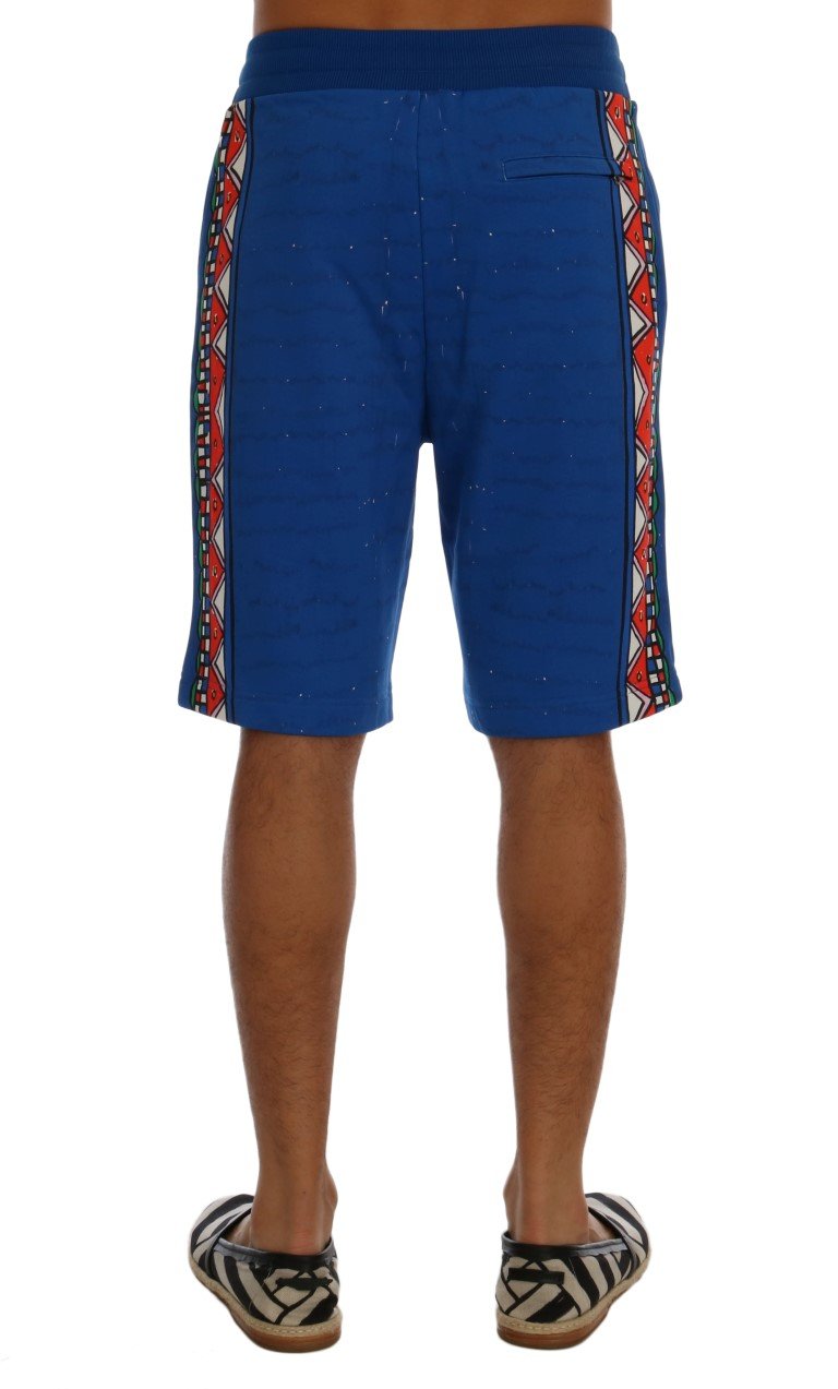 Blue Cotton Above Knees Casual Shorts