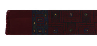 Bordeaux Silk Baroque Scarf Tie