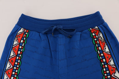Blue Cotton Above Knees Casual Shorts