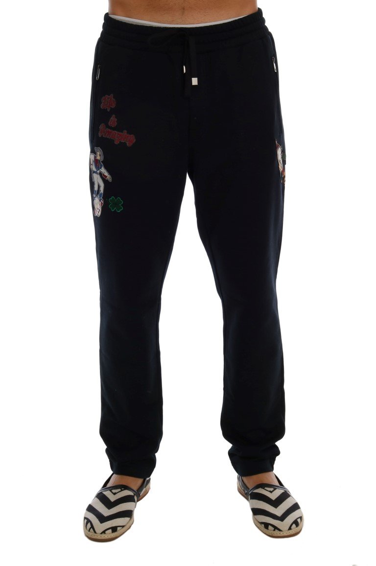 Blue Cotton Gym Sport Pants