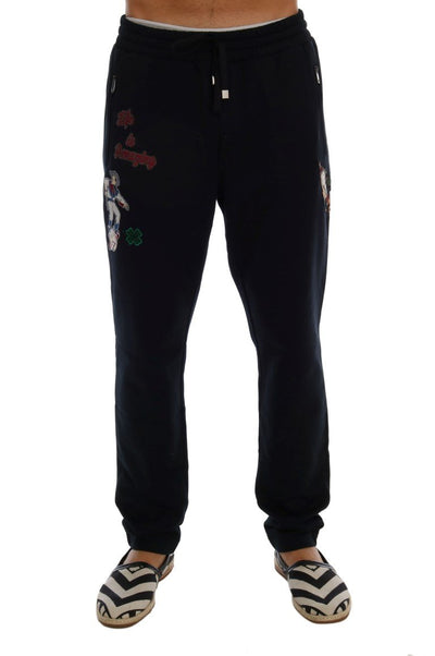 Blue Cotton Gym Sport Pants