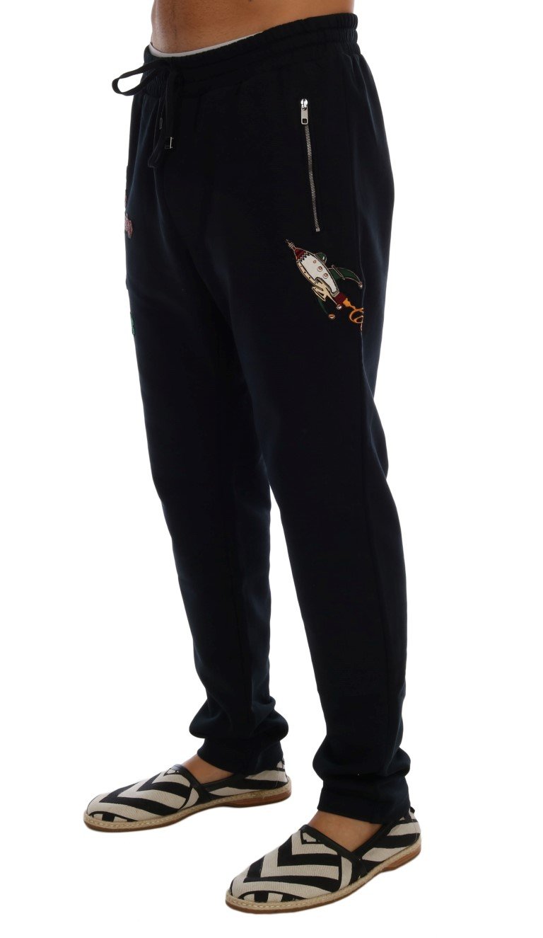 Blue Cotton Gym Sport Pants