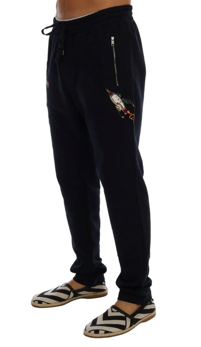 Blue Cotton Gym Sport Pants