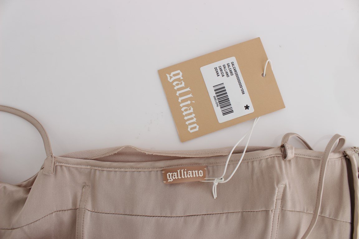 Beige crêpe tank top