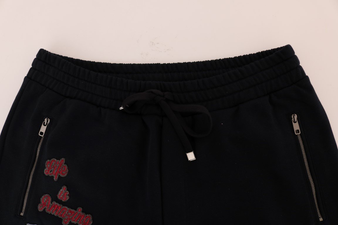 Blue Cotton Gym Sport Pants